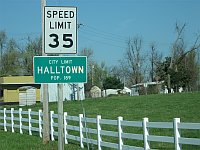 USA - Halltown MO - City Limits Sign (15 Apr 2009)